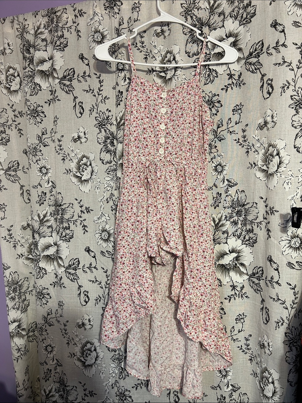 art class Pink Floral Ruffle High-Low Sundress